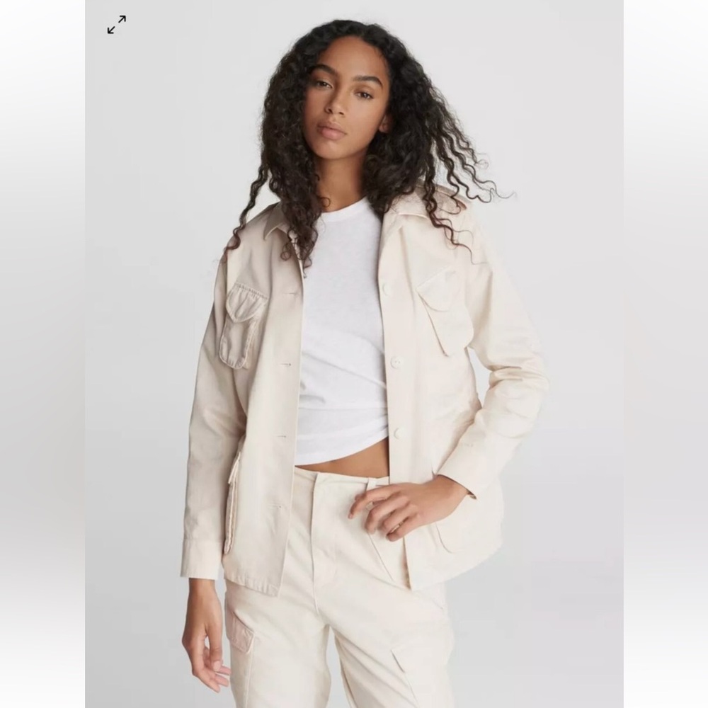 Rag & Bone $395 Ohara Field Jacket in Ecru,  Size M, Army Military, 4 Pocket